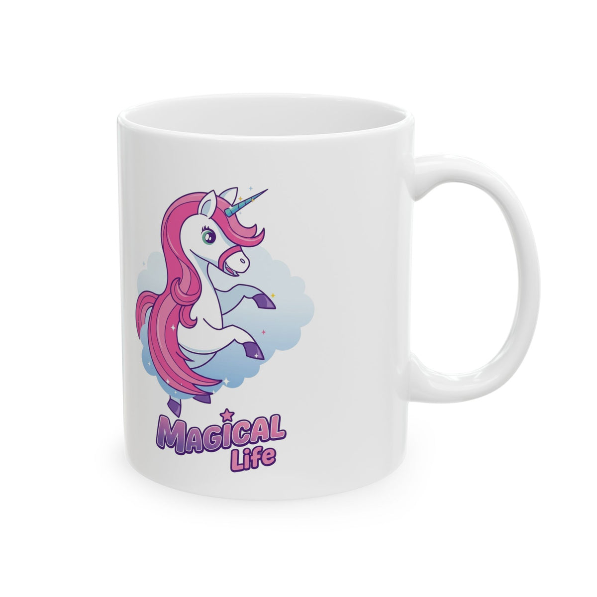 Unicorn Mermaid Ceramic Mug — Cute Pink Mermaid Coffee Cup (11oz & 15oz)