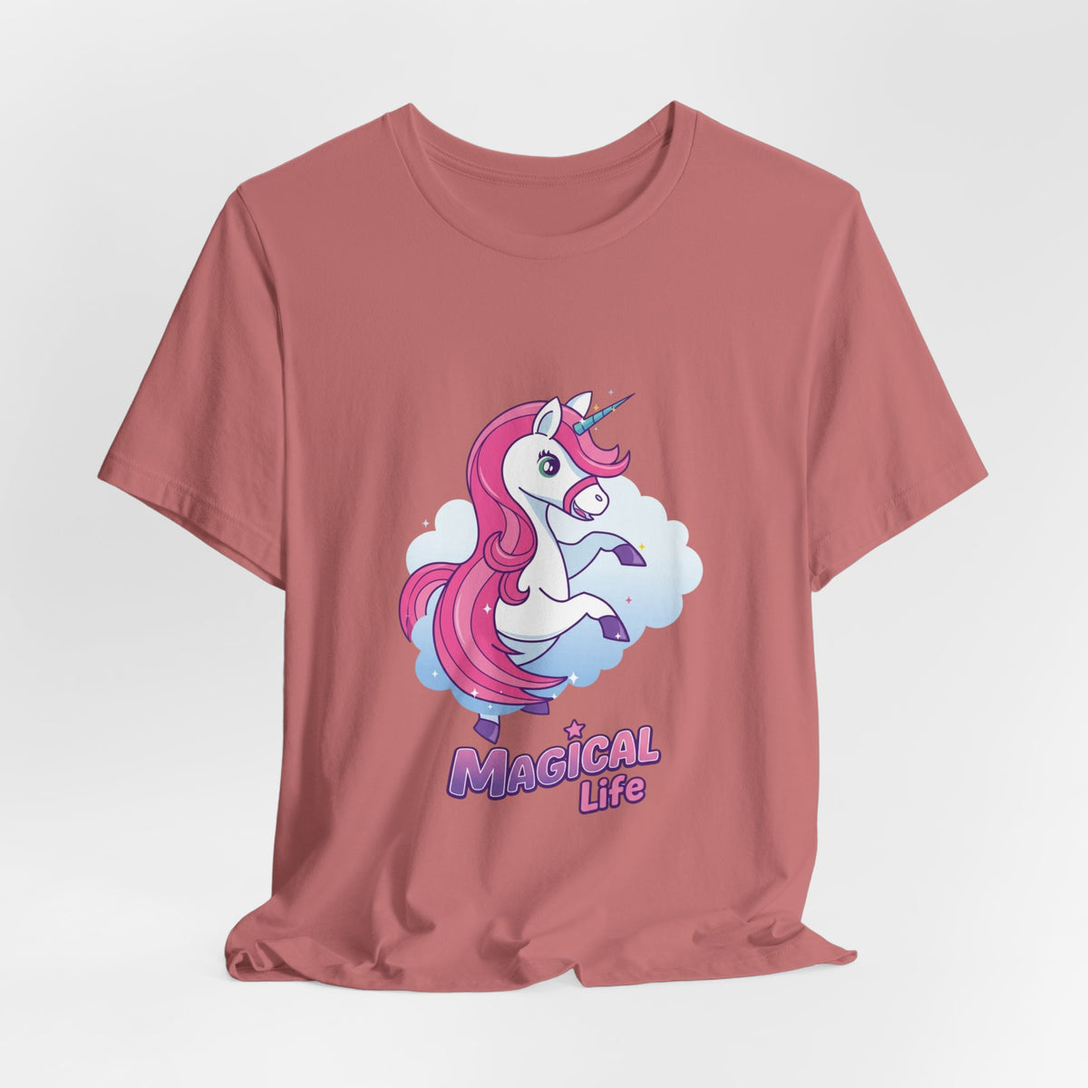 Magical Life Unicorn Tee - Cute Pink Unicorn Graphic T-Shirt for Kids & Teens