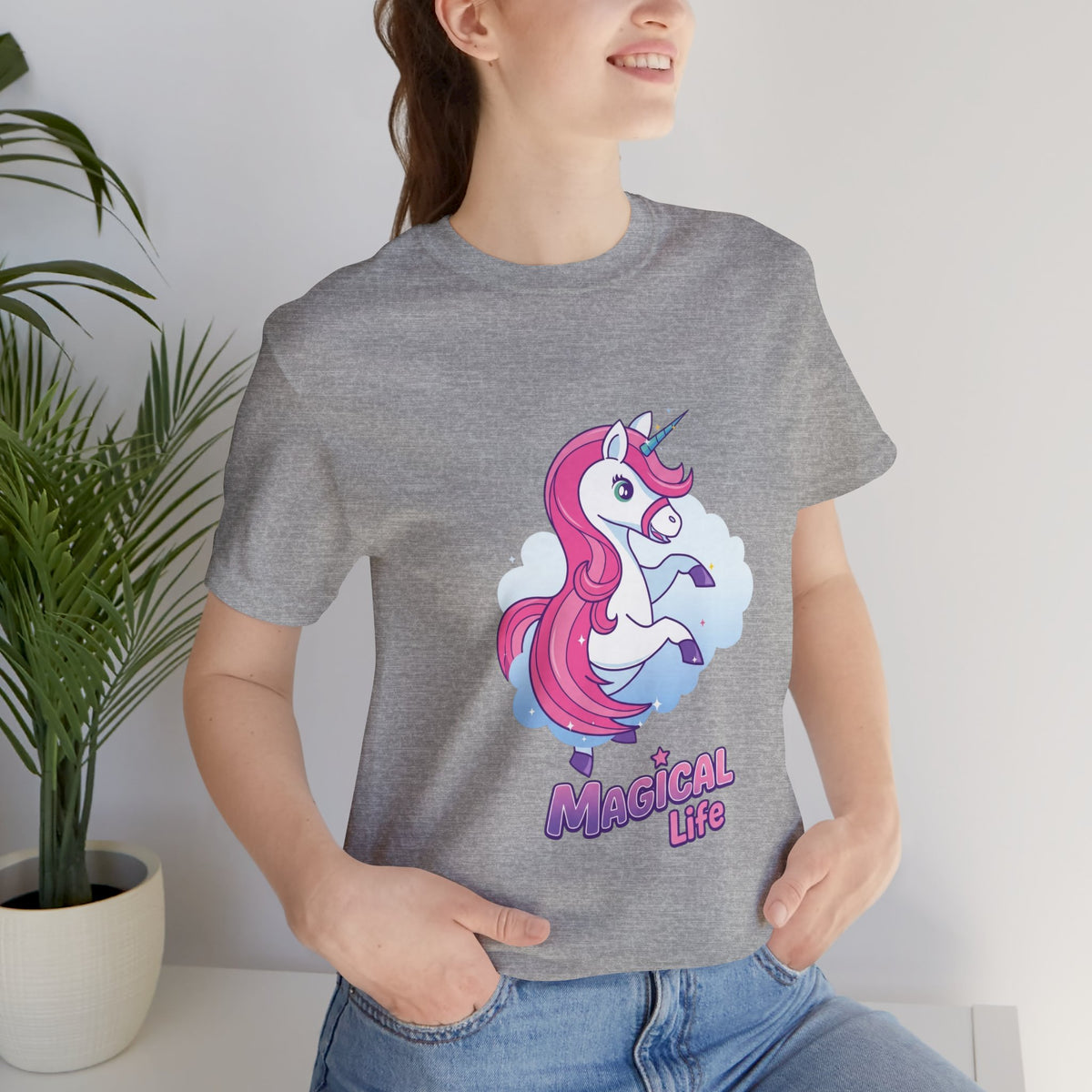 Magical Life Unicorn Tee - Cute Pink Unicorn Graphic T-Shirt for Kids & Teens