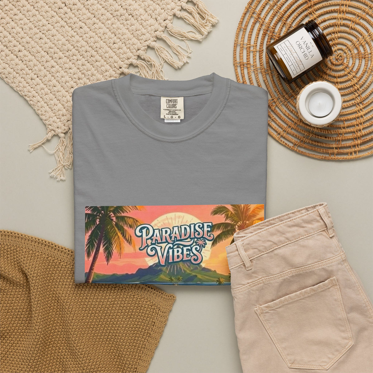 Unisex Beach Van T-Shirt — "Paradise Vibes" Surf Camper Graphic Tee
