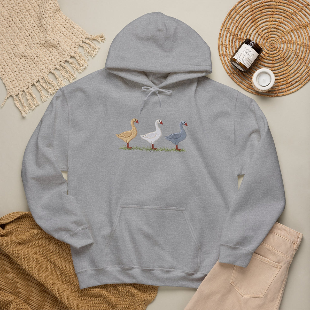Unisex Duck Graphic Hoodie – Cozy Bird Lover Sweatshirt, Casual Pullover Hoodie