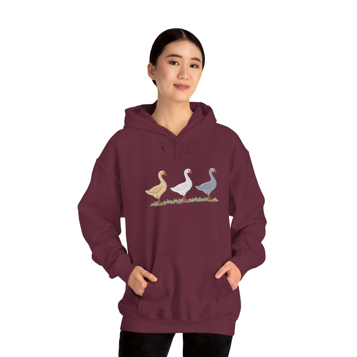 Unisex Duck Graphic Hoodie – Cozy Bird Lover Sweatshirt, Casual Pullover Hoodie