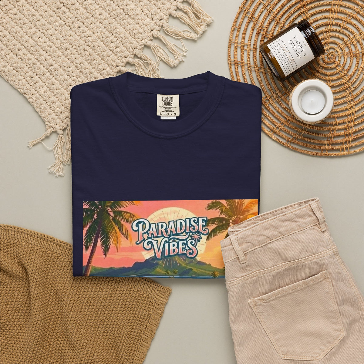 Unisex Beach Van T-Shirt — "Paradise Vibes" Surf Camper Graphic Tee