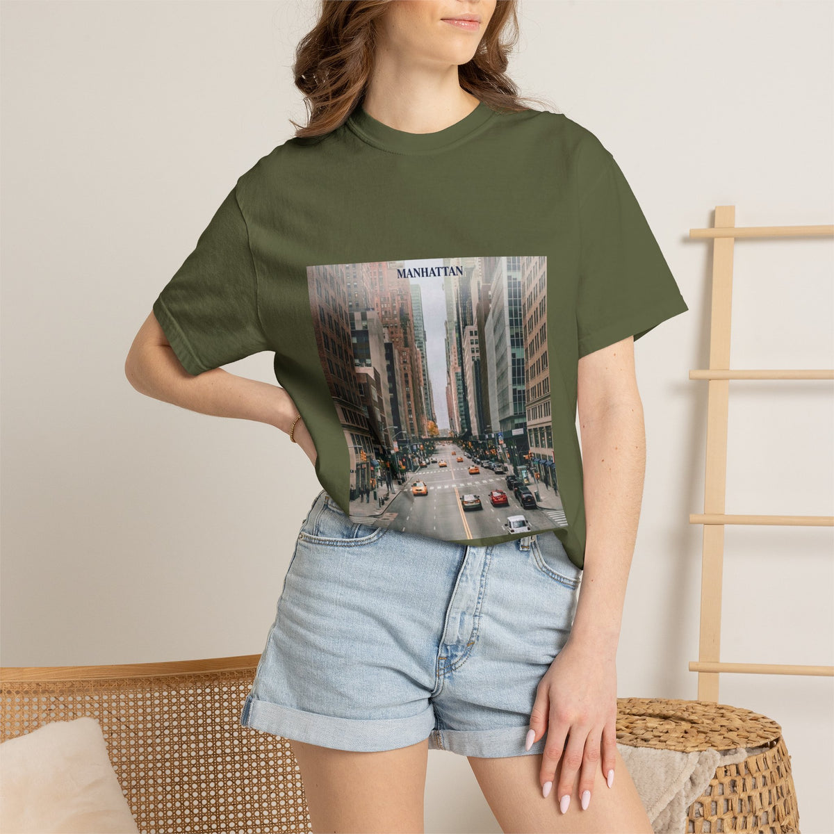 Manhattan Street Photo T-Shirt — Vintage NYC Cityscape Tee