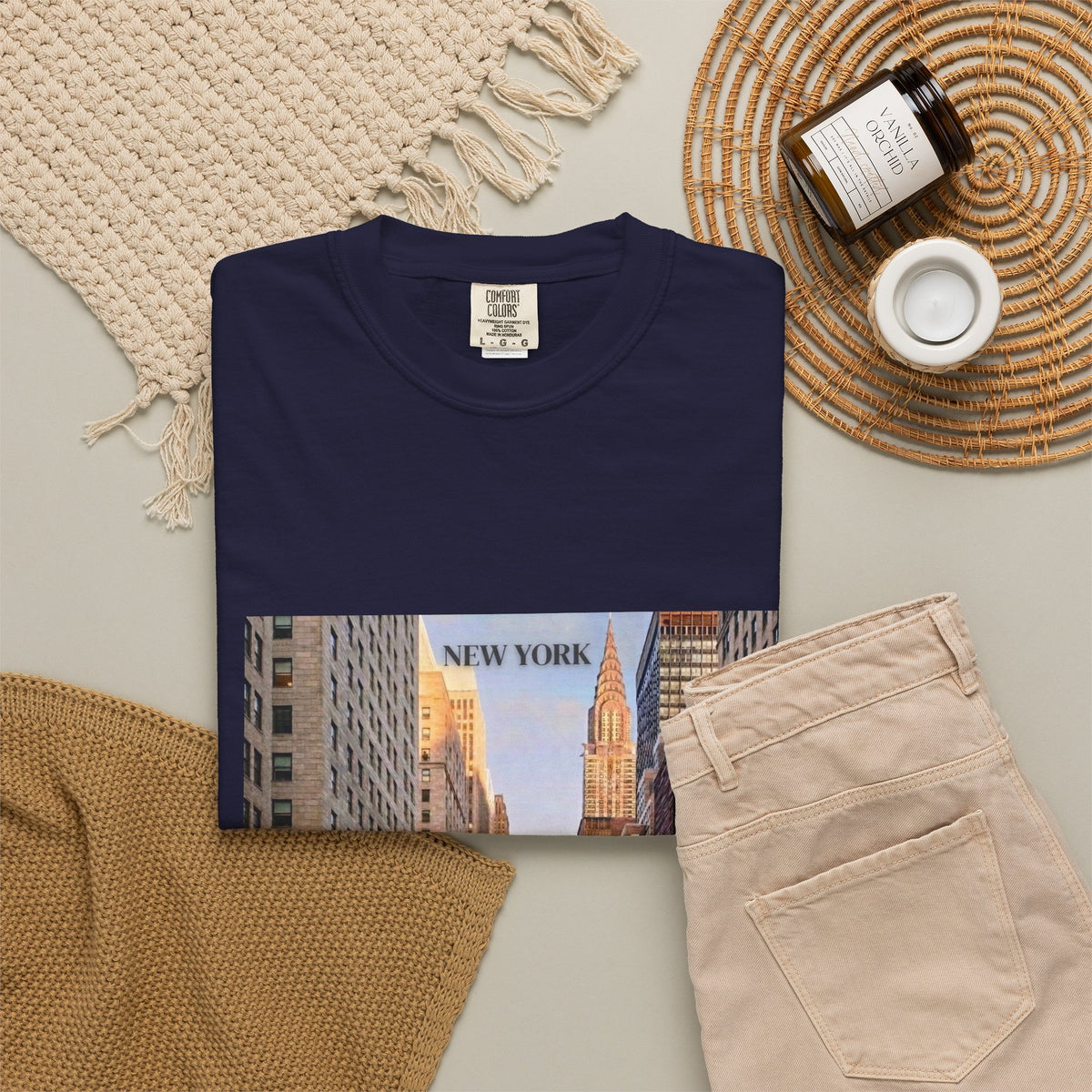 New York City Street Photo T-Shirt — Urban Sunset Skyline Tee