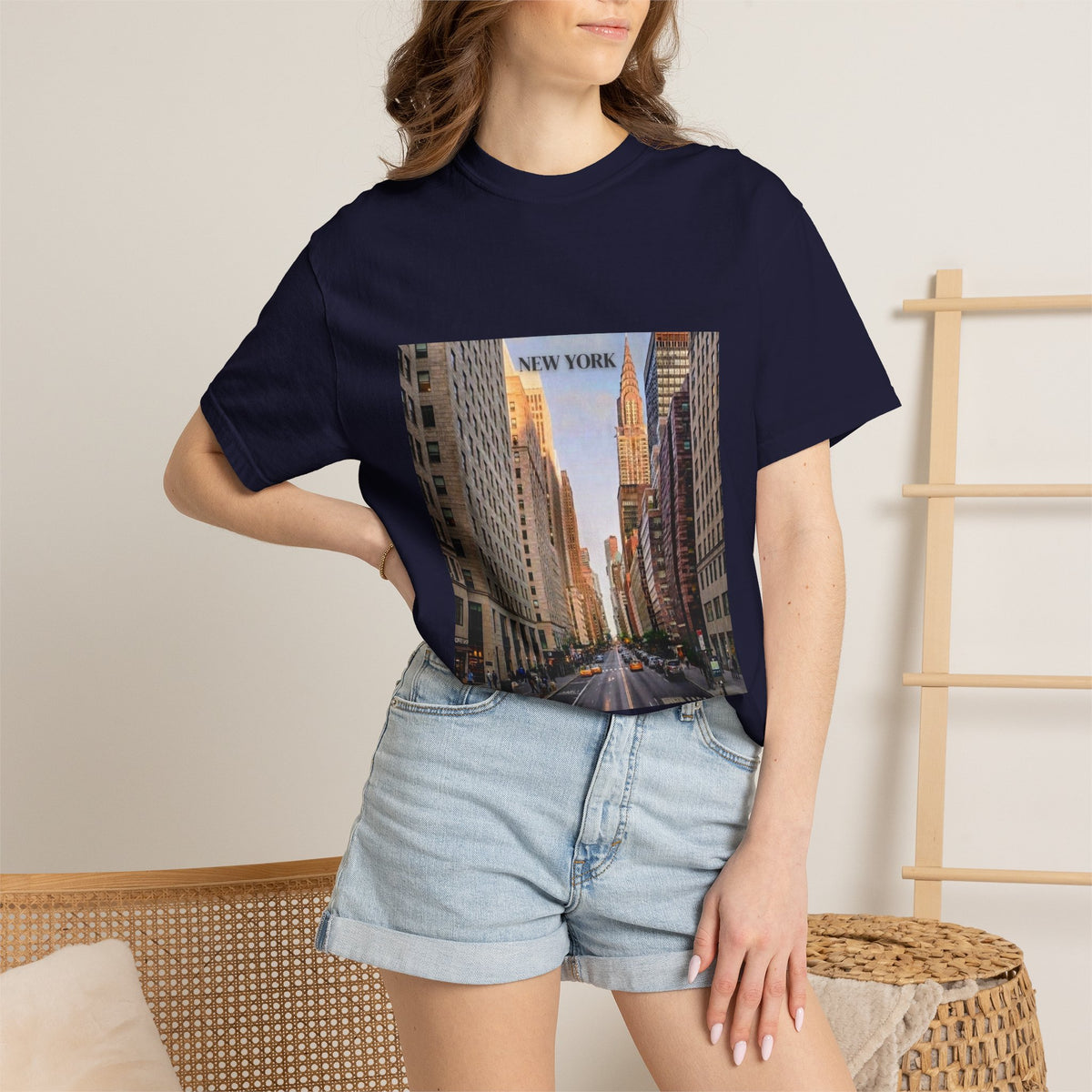 New York City Street Photo T-Shirt — Urban Sunset Skyline Tee