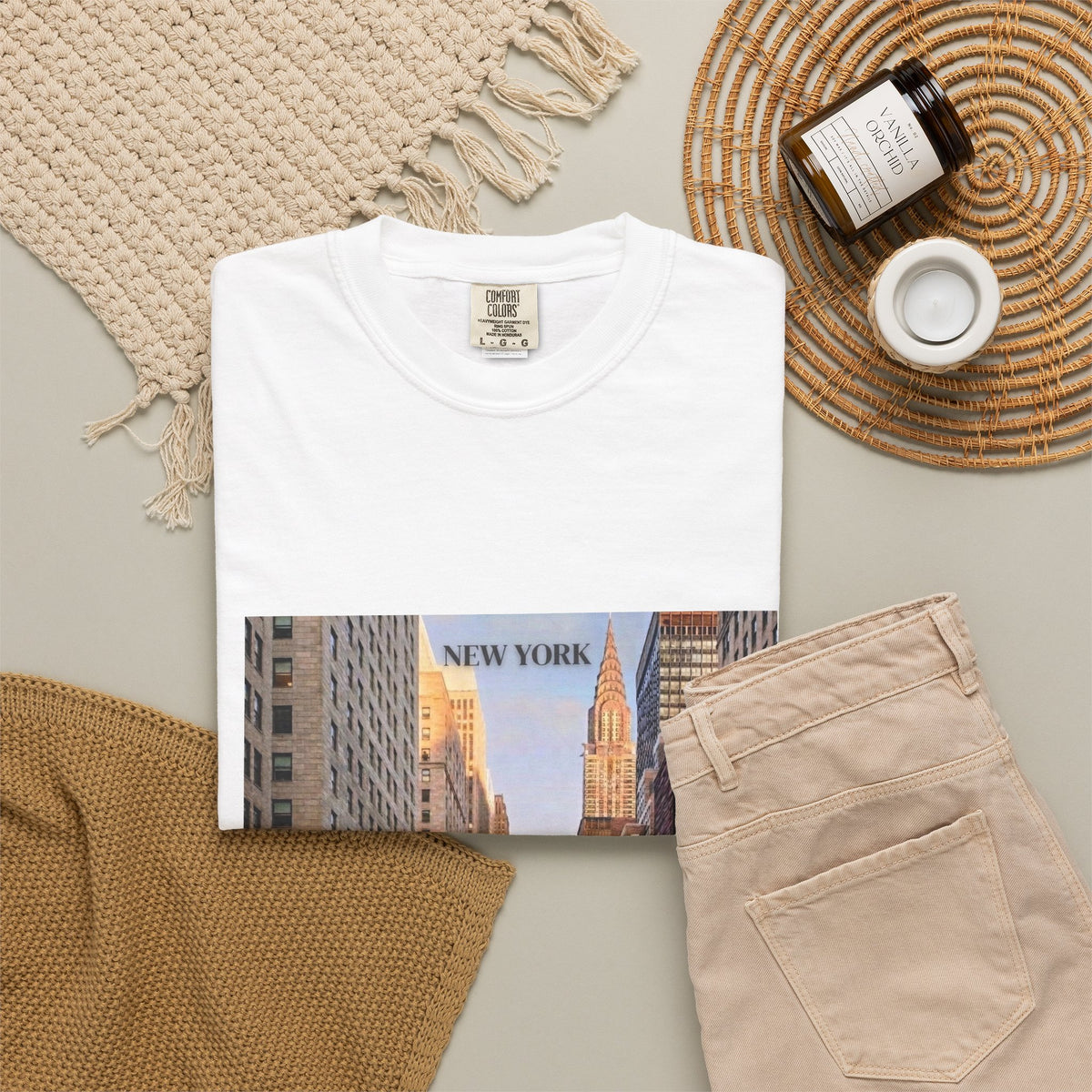 New York City Street Photo T-Shirt — Urban Sunset Skyline Tee