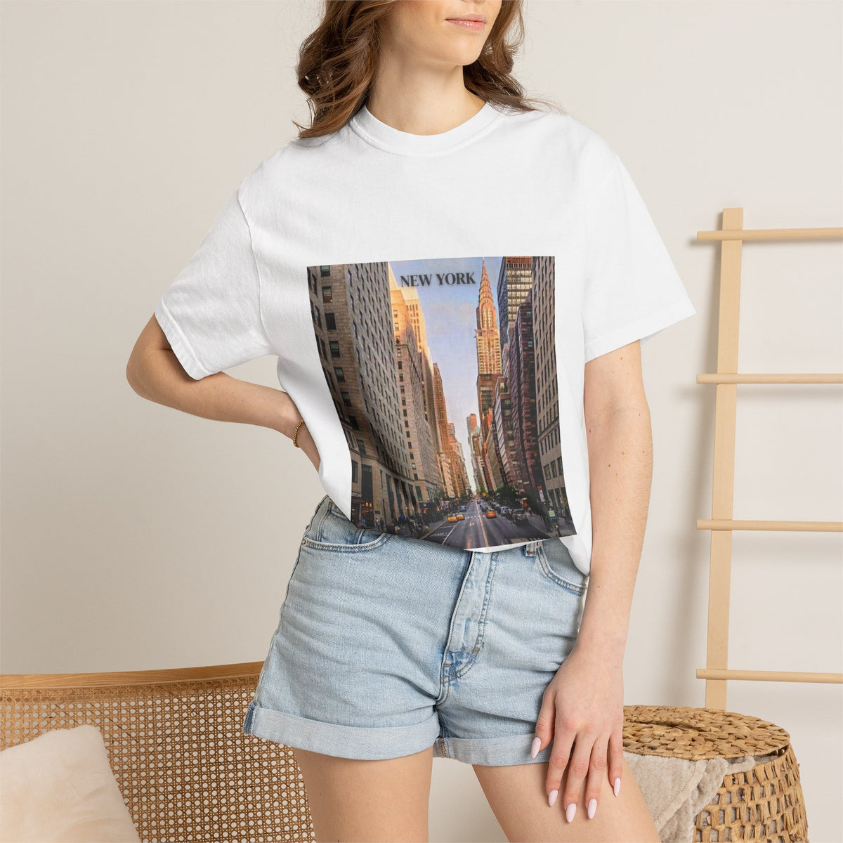 New York City Street Photo T-Shirt — Urban Sunset Skyline Tee