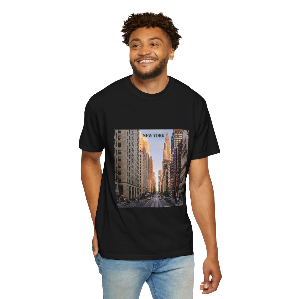 New York City Street Photo T-Shirt — Urban Sunset Skyline Tee