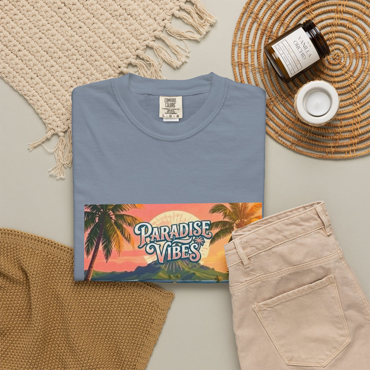 Unisex Beach Van T-Shirt — "Paradise Vibes" Surf Camper Graphic Tee