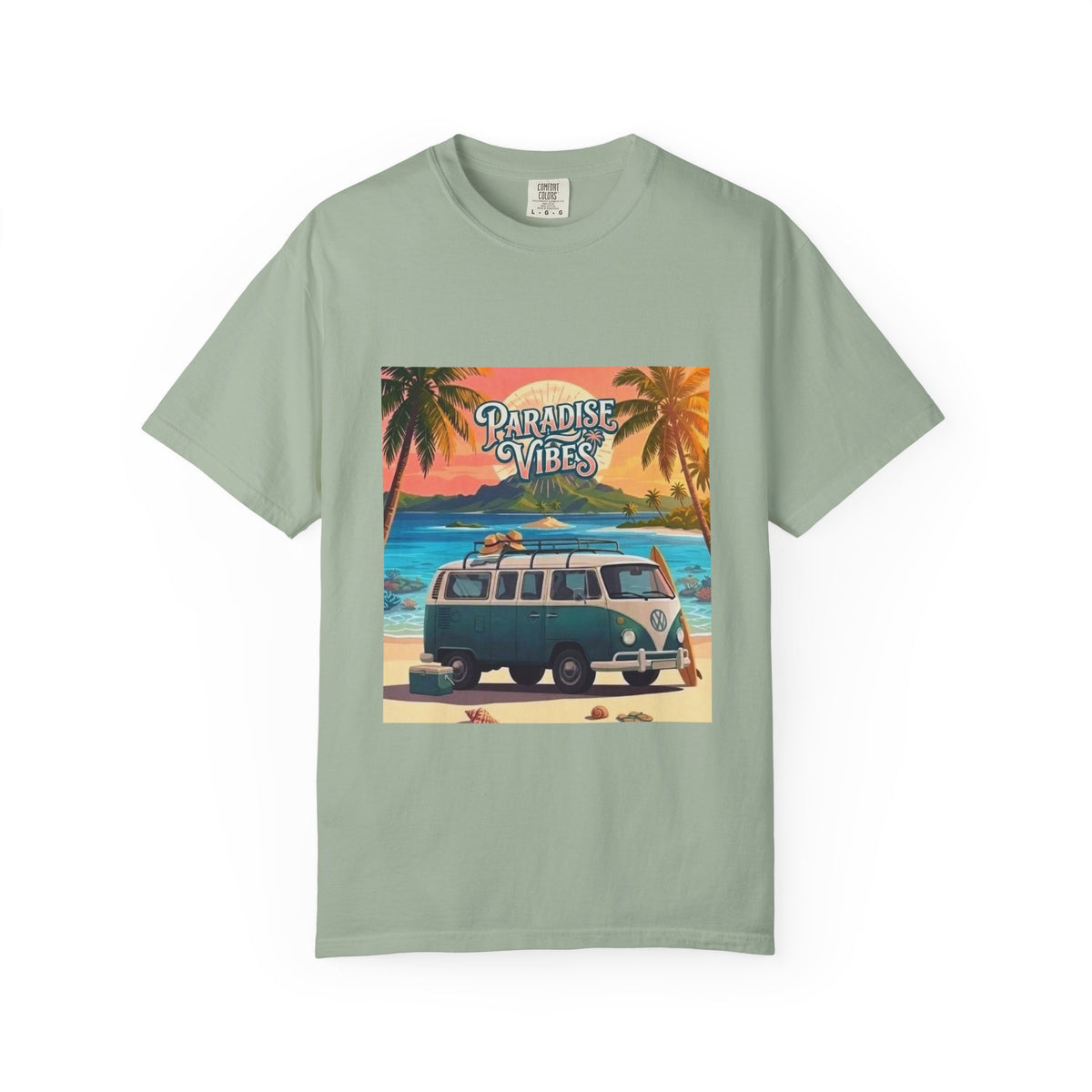 Unisex Beach Van T-Shirt — "Paradise Vibes" Surf Camper Graphic Tee