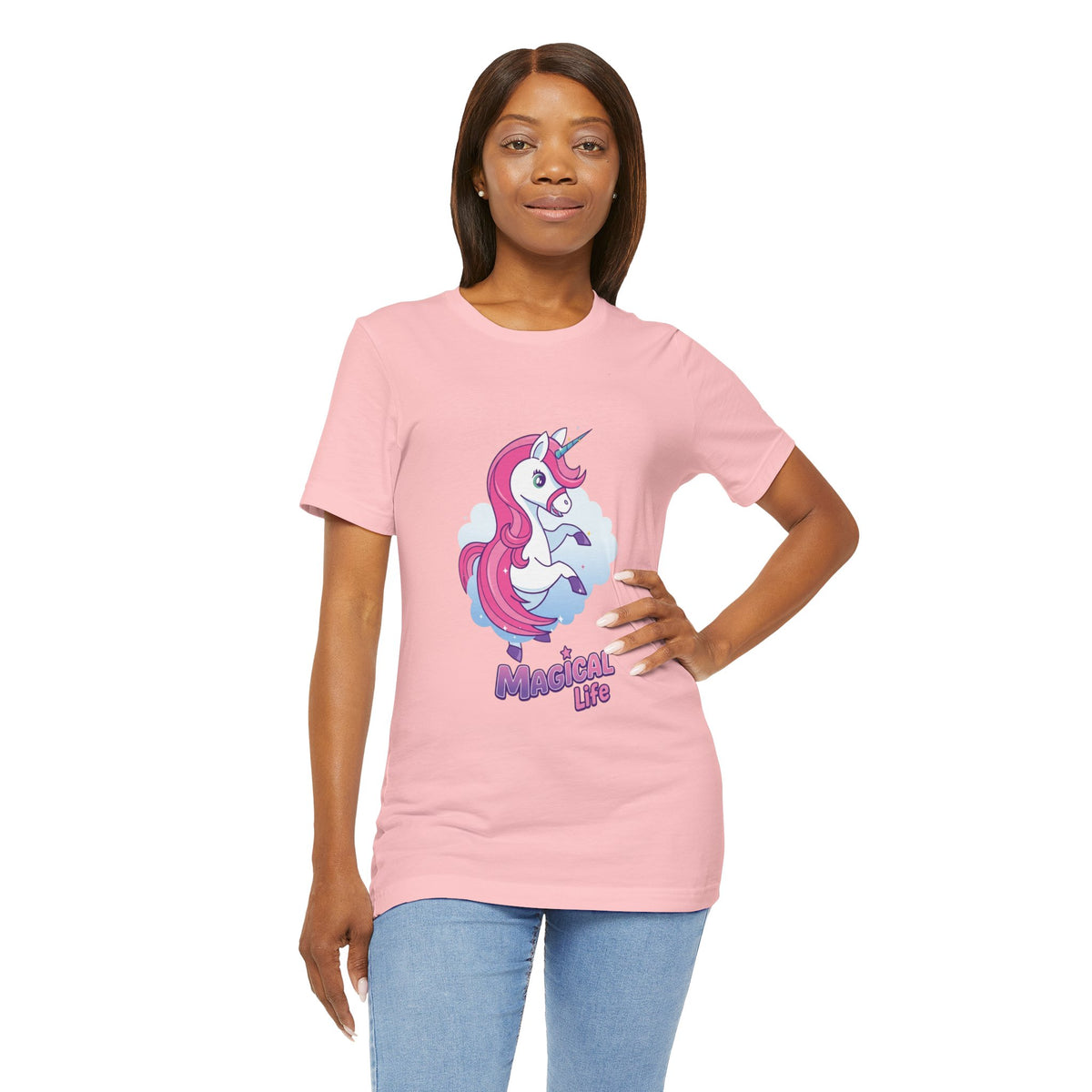 Magical Life Unicorn Tee - Cute Pink Unicorn Graphic T-Shirt for Kids & Teens
